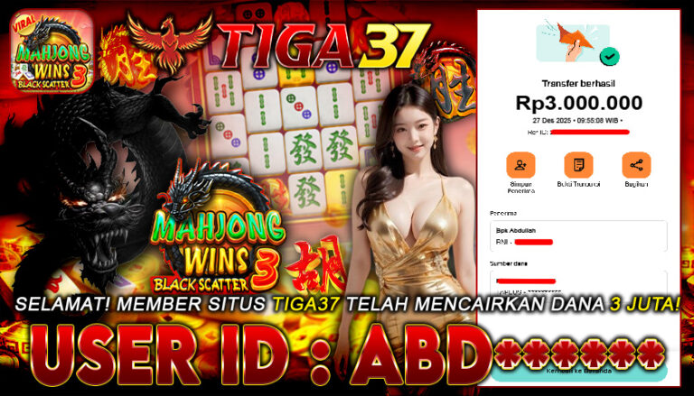 BUKTI KEMANANGAN TIGA37 MAHJONG WINS 3